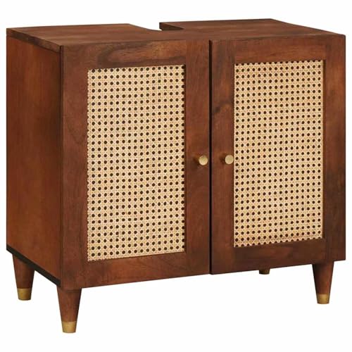 Tidyard Muebles de baño 2 pcs 62 x 33 x 58 cm Madera de Mango Maciza