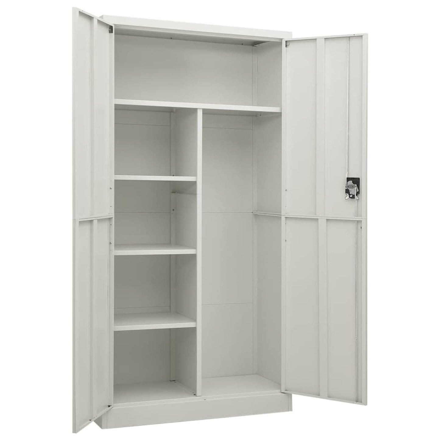 Homgoday Armario con estantes gris claro, 90 x 40 x 180 cm, de acero, armario ropero, estantes para armario, armario interior, muebles de jardín, escobero para baño, decoración de muebles