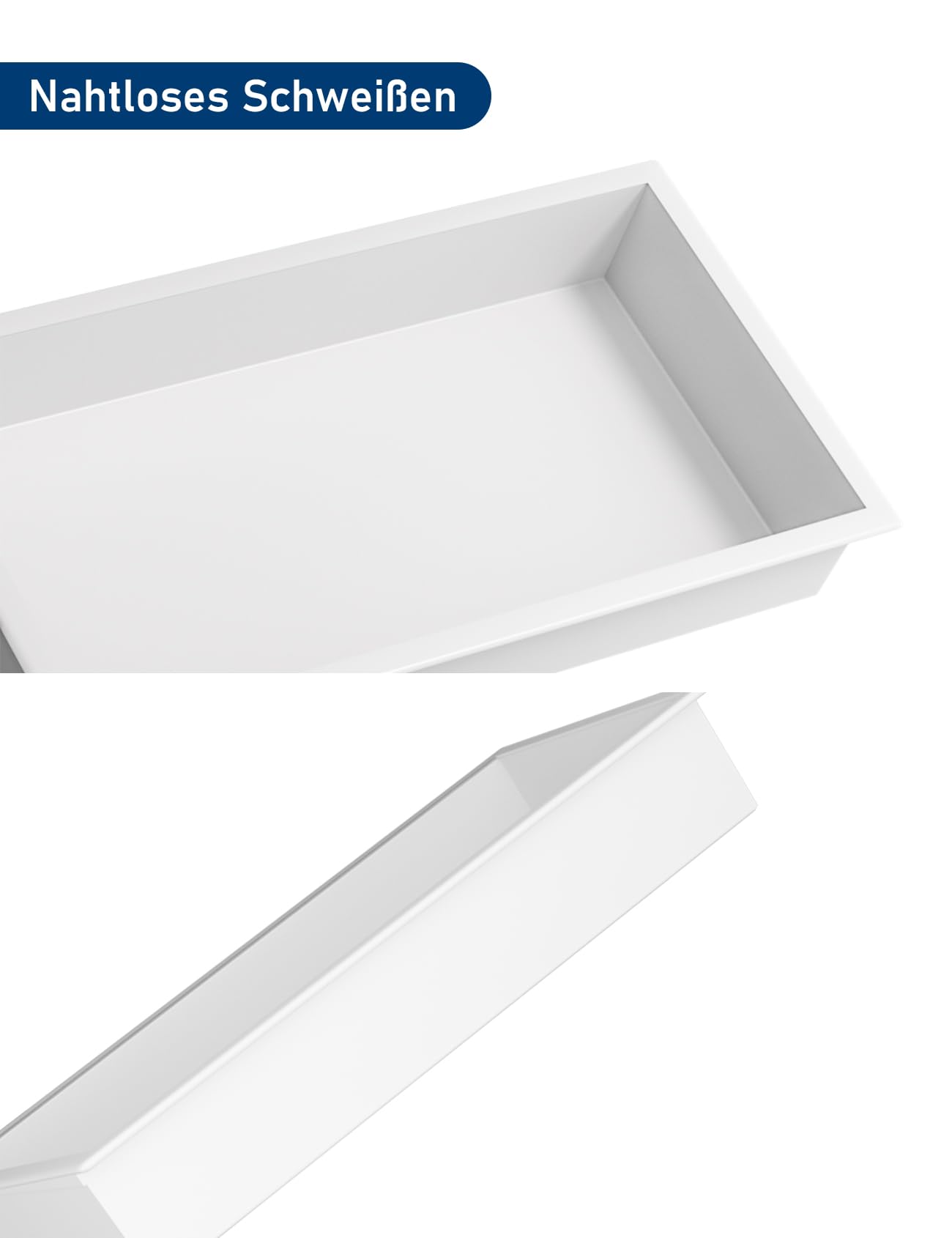 Neodrain Nicho de ducha de pared de acero inoxidable incorporado estante individual para baño 60 x 30 cm, blanco