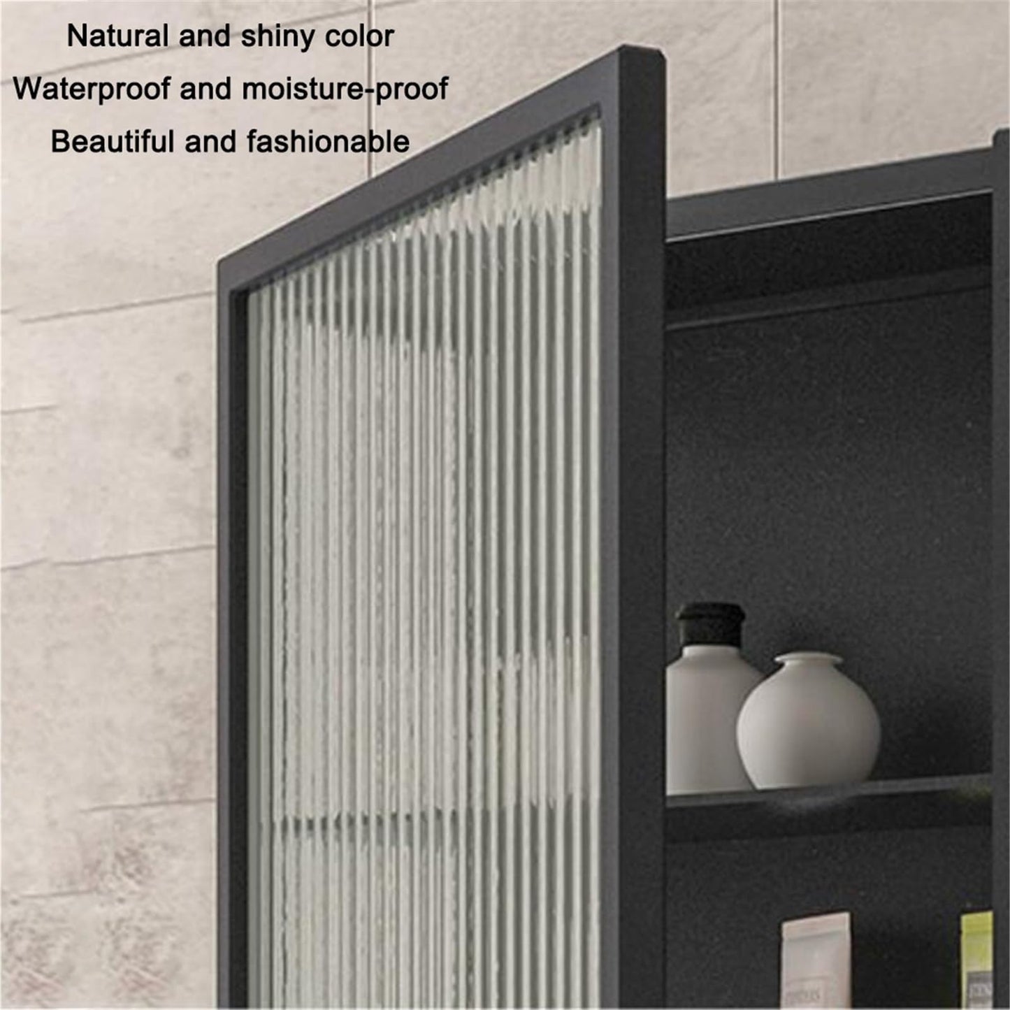 Armario De Pared Compacto con Puertas - Estantería Multiusos para Baño, Cocina, Salón Y Dormitorio - Organizador De Pared Que Ahorra Espacio(BlackA,60 * 35 * 15cm)