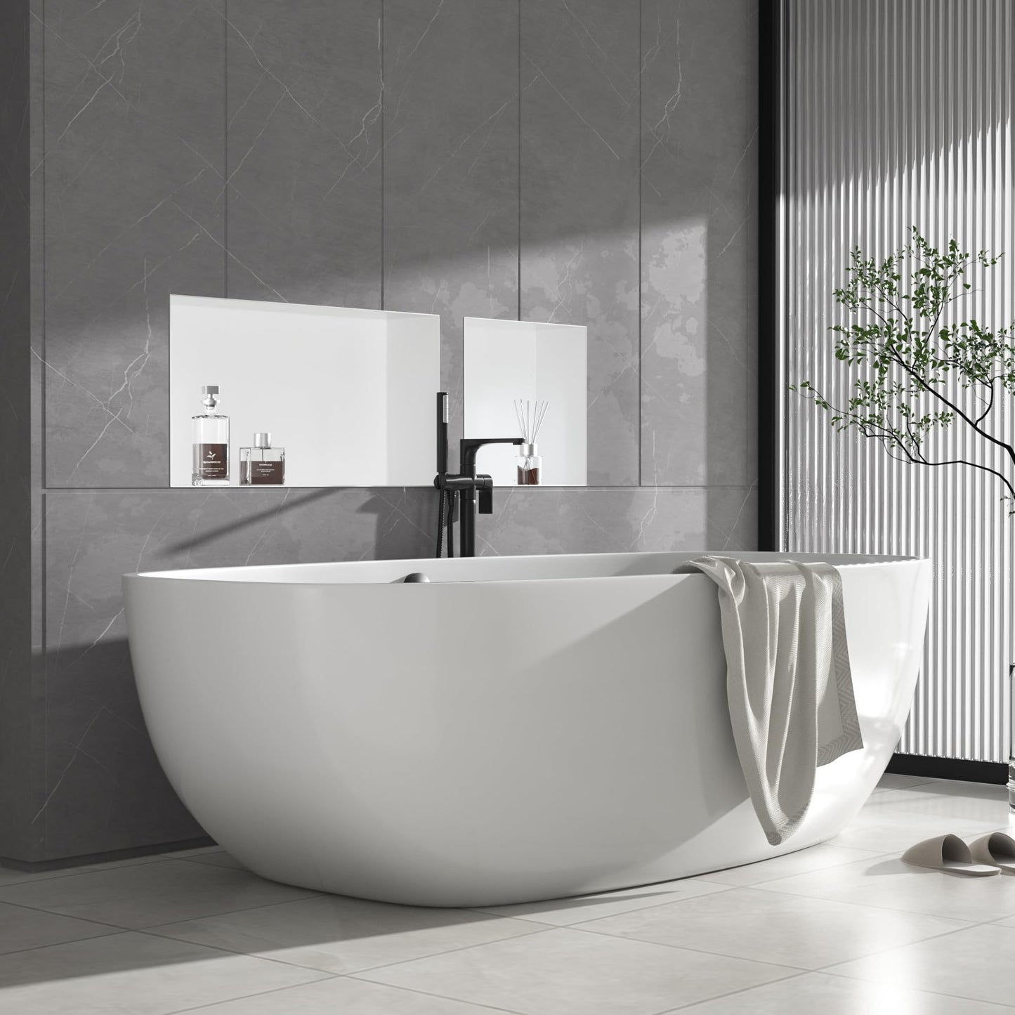 Bernkot Nicho de ducha de acero inoxidable blanco 60 cm × 30 cm × 10 cm No requiere azulejos ducha nicho para almacenamiento de baño nicho de ducha empotrada sin bordes, montaje al ras