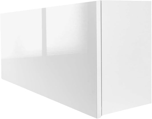 Milionmeblicom Armario Suspendido De Baño Laura 80x30x23 cm Mueble Pared Colgar con Estante Cocina Blanco Brillante de Almacenamiento con Iluminación LED Moderno Mueble Auxiliar Espacioso
