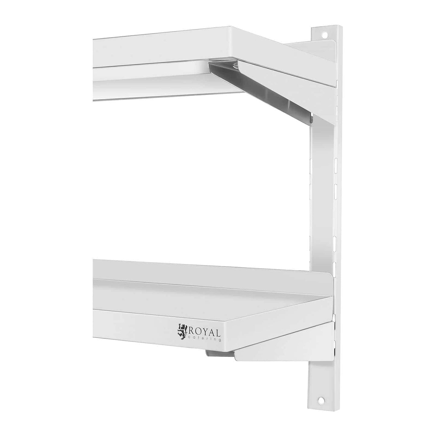 Royal Catering Estante De Pared Metálico Estantería para Cocina RCWR-1000.4 (Montaje a Pared, Capacidad: 40 kg, Acero Inoxidable, 2 baldas, 40 x 100 cm)