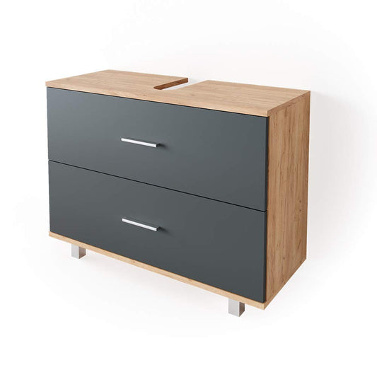 Vicco Mueble bajo Lavabo Ilias, Roble Dorado/Antracita, 80 x 60.8 cm