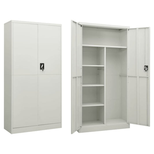 Homgoday Armario con estantes gris claro, 90 x 40 x 180 cm, de acero, armario ropero, estantes para armario, armario interior, muebles de jardín, escobero para baño, decoración de muebles