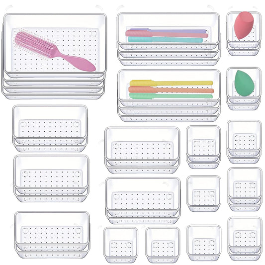 Lucfulyear 36 Piezas Organizadores de Cajones Transparentes para Maquillaje, Oficina, Cocina y Baño