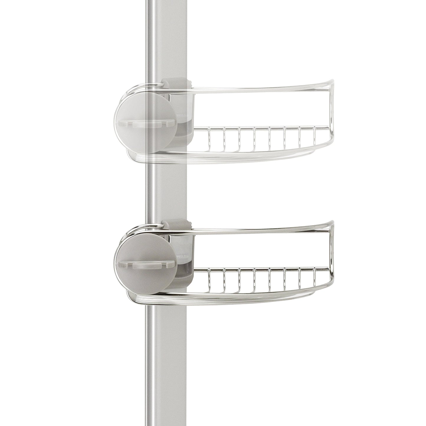 simplehuman BT1109DC - Organizador telescópico de ducha de tensión media, estante esquinero de almacenamiento, se extiende de 1,5 m a 2,4 m, fácil de instalar, sin taladrar, resistente al óxido,